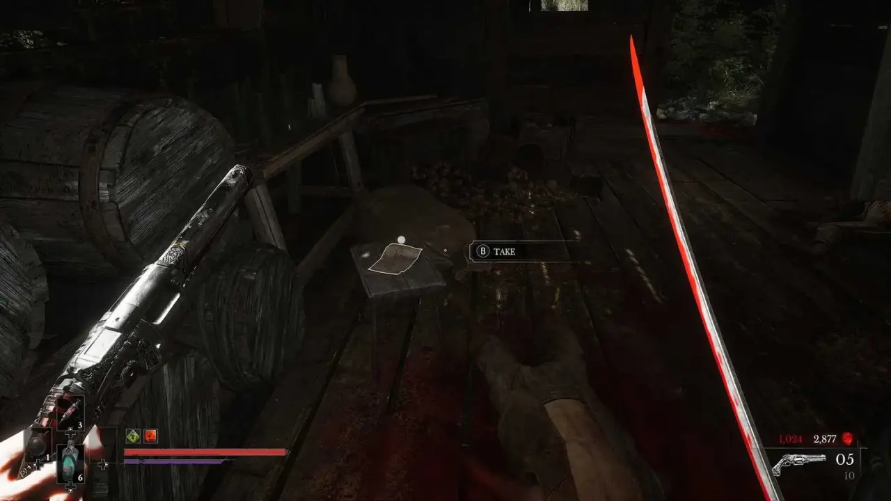 The quest-start note on a stool inside the Lost Boy house