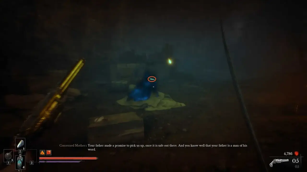 Longing Wife Letter beside the blue family memory in the Caverns