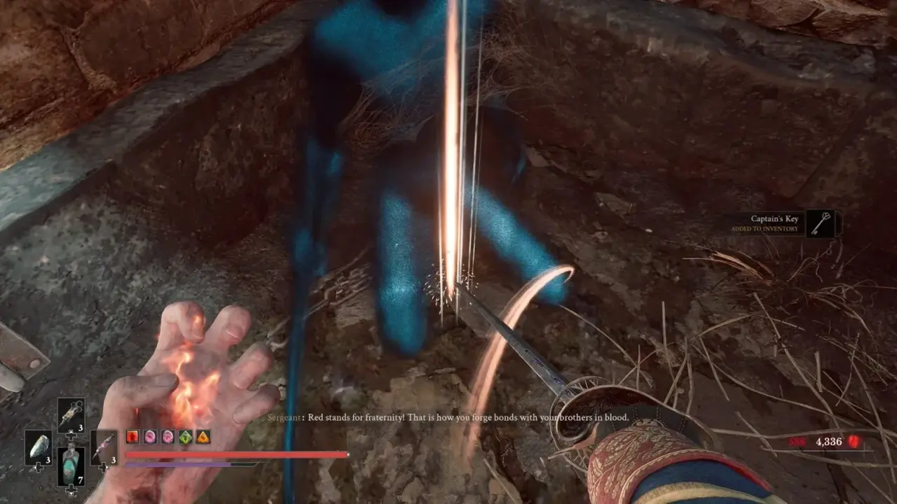 Captain’s Key pickup at the end of the Fortress passage