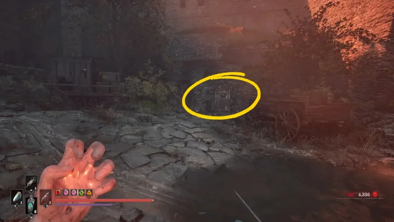 The locked building reached from the Traverse Lantern